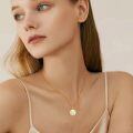 wholesale 925 Silver Scorpio Zodiac Pendant Necklace Gold Plated White Mother Of Pearl Lab Moissanite-0-3