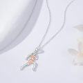 wholesale 925 Sterling Silver Running Girl Pendant Necklace - Fitness s for Women-0-4