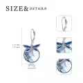 TOUPOP Sterling Silver Crystal Dragonfly Leverback Dangle Earrings-0-4