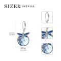 TOUPOP Sterling Silver Crystal Dragonfly Leverback Dangle Earrings-0-4