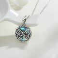 wholesale 925 Sterling Silver Round Abalone Shell Butterfly Celtic Knot Pendant Necklace-0-1