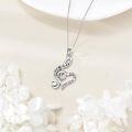 wholesale 925 Sterling Silver Musical Treble Clef Heart Pendant Necklaces for Women Girls-0-1