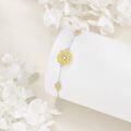 wholesale 925 Sterling Silver Flower Bracelet With Zircon Accents-0-1