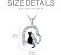 wholesale 925 Sterling Silver Heart Cats Pendant Necklaces for Women Elegant Animal  Ideas-0-5