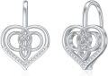 wholesale 925 Sterling Silver Heart Celtic Knot Leverback Drop Earrings with Cubic Zirconia Accents-0-0