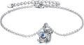 wholesale 925 Sterling Silver Blue Crystal Heart Sloth Charm Bracelet for Women and Girls-0-0