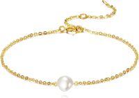 wholesale 14K Gold Black Tahitian Pearl Anklet for Women-Irregular 1