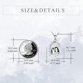 wholesale 925 Sterling Silver Penguin Family Heart Pendant Necklace-0-3