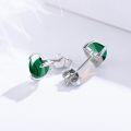 wholesale 925 Sterling Silver Malachite Heart Stud Earrings & Pendant Set - Hypoallergenic Jewelry for Women Girls-0-1