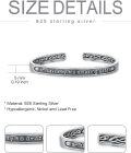 wholesale Sterling Silver Celtic Strength Mantra Cuff Bracelet Poiuy Inspirational Jewelry Gift-0-88