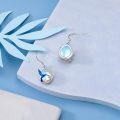 wholesale 925 Sterling Silver Hummingbird Moonstone Drop Earrings with Flowers and Leaves Design for Women-0-4