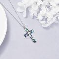 wholesale 925 Sterling Silver Abalone Shell Cross Pendant Necklace - Unique Handcrafted Gift for Women-0-1