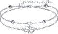 wholesale 925 Sterling Silver Evil Eye Infinity Heart Celtic Ankle Anklet with Beads and Clasp - Adjustable Size s for Women-0-0