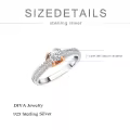 TOUPOP 14k White Gold Plated Moissanite Ring D VVS1-0-3