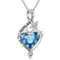 wholesale 925 Sterling Silver Heart Pendant Necklace Wholesale With Purple Gemstone-0-0