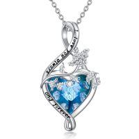 wholesale 925 Sterling Silver Heart Pendant Necklace Wholesale With Purple Gemstone-December-Holly