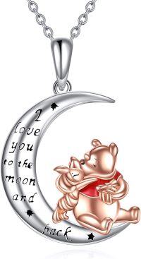 wholesale 925 Sterling Silver I Love You to the Moon and Back Bear Necklace -4-Bear with pig