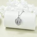 wholesale 925 Sterling Silver Angel Wings Heart Cremation Urn Pendant Necklace Memorial Keepsake-0-3