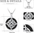 wholesale Silver Celtic Knot Pendant with 925 Sterling Silver Chain and Gemstones (Abalone Shell Malachite Turquoise Black Onyx)-0-5