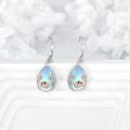 wholesale 925 Sterling Silver Turtle With Palm Tree Teardrop Earrings-0-2