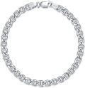wholesale Sterling Silver Mariner Chain Bracelet 4mm Lobster Clasp Italy 6 5 8 Unisex-0-0