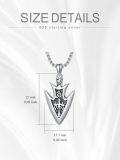 wholesale 925 Sterling Silver Triskele Celtic Knot Arrowhead Pendant Necklace  with Chain and Gift Box - Greek Mythology Jewelry for Men & Women-0-3