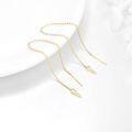 wholesale 14K Gold Triangle Opal Threader Earrings - 23cm Long Dangle Drop Chain s for Her-0-1