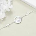 wholesale 925 Sterling Silver Mountain Abalone Shell Cross Charm Chain Bracelet-0-4