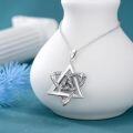 wholesale 925 Sterling Silver Star of David with Serpent Pendant Gothic Necklace Jewelry for Women and Men-0-1