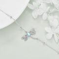 wholesale 925 Sterling Silver Dragonfly Moonstone Beaded Chain Adjustable Bracelets  for Girls and Women-0-5
