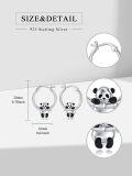 wholesale 925 Sterling Silver Cute Panda Bear Huggie Hoop Earrings for Girls and Women - Adorable Animal  Idea-0-3