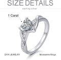 wholesale TOUPOP 1ct Heart Moissanite Wedding Rings For Women D Color Vvs1 S925 Sterling Silver Heart Cut Moissanite Engagement Ring Eternity Promise Wedding Anniversary Christmas Jewelry Gift For Wife Size 6-9 -0-3