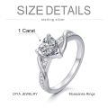 TOUPOP Sterling Silver Moissanite Heart Wedding Rings For Women-0-3