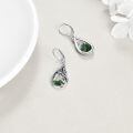 wholesale 925 Sterling Silver Moss Agate Tree of Life Drop Earrings for Women and Girls-0-2