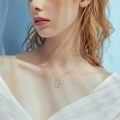 wholesale 925 Sterling Silver Hamster Heart Pendant Necklace Cubic Zirconia Two Tone Rose Gold-0-1