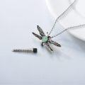 wholesale Sterling Silver Stone Dragonfly Urn Necklace for Ashes w Filling Tool-0-55