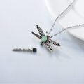 wholesale 925 Sterling Silver Dragonfly Urn Pendant Necklace Turquoise Stone Oxidized Memorial Jewelry-0-55