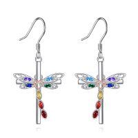 wholesale 925 Sterling Silver Cross With Rainbow Gemstones And Dragonfly Design-Cross Dragonfly