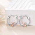 wholesale 925 Sterling Silver Pink Dog Charm Hoop Earrings Gift for Girls and Women-0-4