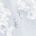 wholesale 925 Sterling Silver Black Cross/Hanging Hoop Earrings for Men Women-0-12