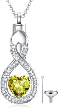 wholesale Sterling Silver Teardrop Urn Necklace for Ashes Men Women-03-08-Teardrop-August-03-08-Teardrop-August