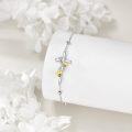 wholesale 925 Sterling Silver Bee and Cross Charm Bracelet s for Women & Girls-0-2
