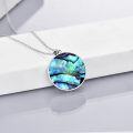 wholesale 925 Sterling Silver Abalone Shell Peace Sign Pendant Necklace for Women Girls-0-4