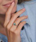 wholesale Sterling Silver Heart Turquoise Claddagh Ring - Adjustable Size 6-11, Love Loyalty Friendship, Retro Oxidized Finish w/ Dark Green Jewelry Box-0-2