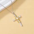 TOUPOP Sterling Silver Cross Treble Clef Pendant Music Note Necklace-0-4