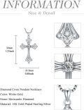 wholesale 925 Sterling Silver 925 Cubic Zirconia Cross Pendant Necklace for Women-0-2