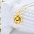 TOUPOP 14K Gold Rose Flower Pendant Necklace June Birthstone Gift-0-4