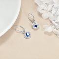 wholesale 925 Sterling Silver Round Blue Sapphire Drop Earrings Gemstone s for Her-0-2