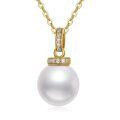 TOUPOP 14K Gold Freshwater Pearl Necklace with Bow/Heart/Dolphin Pendant-0-0