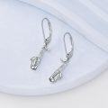 wholesale 925 Sterling Silver Saxophone Shape Leverback Drop Earrings Music Gift for Her-0-1